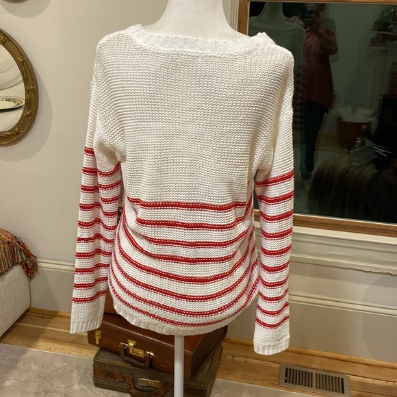 NWT Cloth By Rd Style Red/white Cable Knit Sweater Women's Size Medium - Picture 4 of 9
